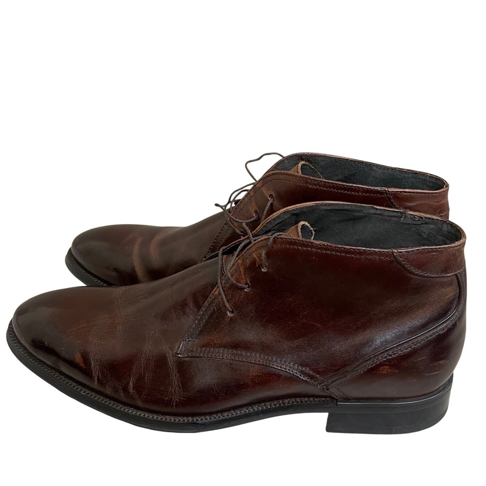 Stacy Adams Mens 24922-200 Dark Brown Leather Chukka Dress Boots Size 10M EUC